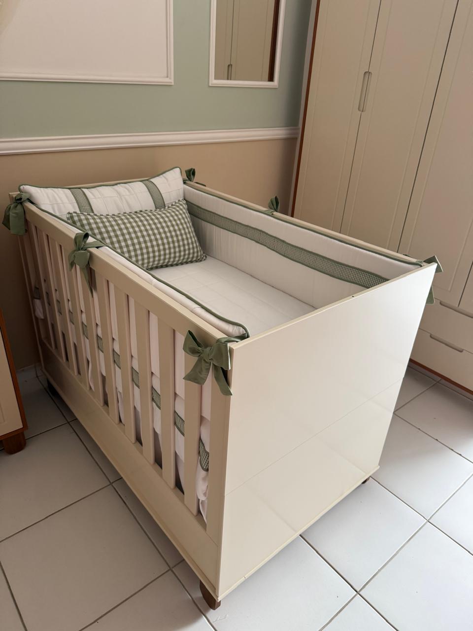 Kit berço personalizado 7 peças percal