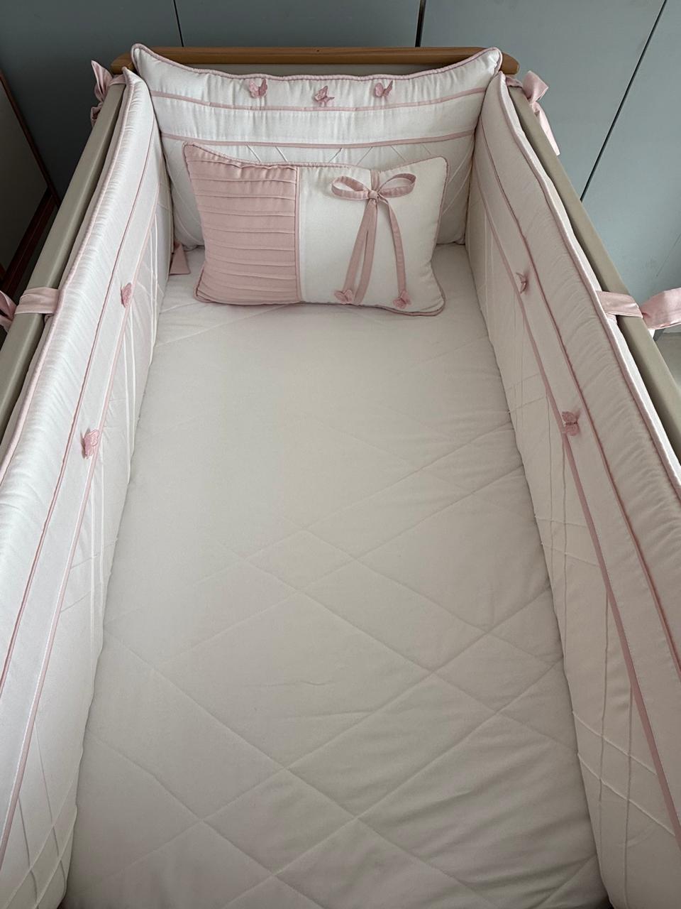 Kit berço personalizado 7 peças percal 100% 400fios