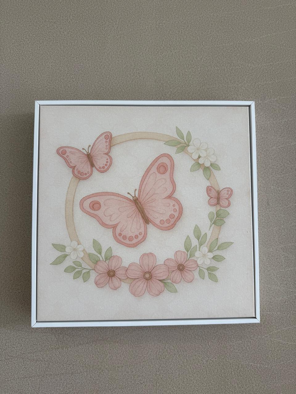 Quadro Flores e Borboletas