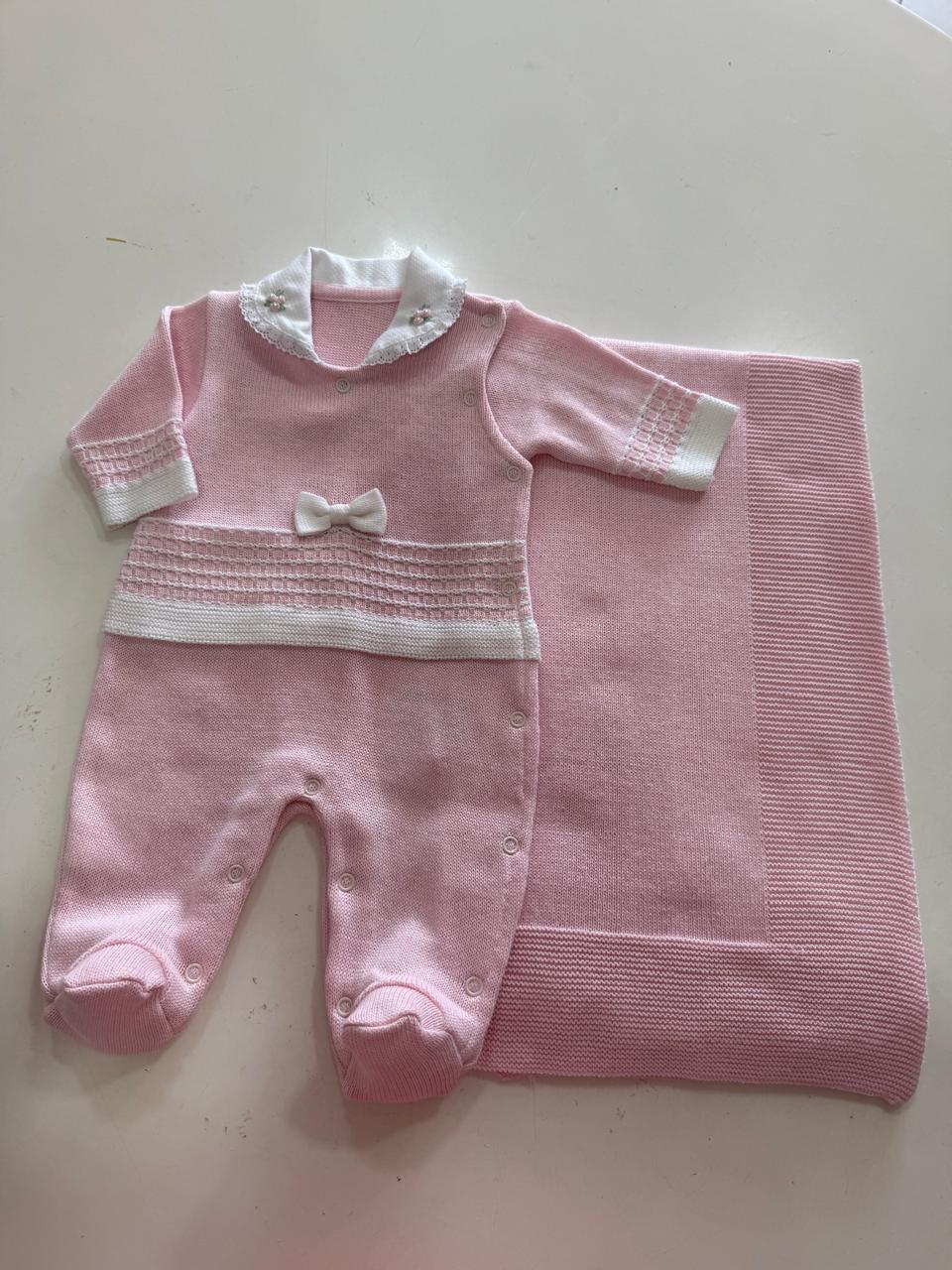 Saída Maternidade Rosa com Laço - 2peças