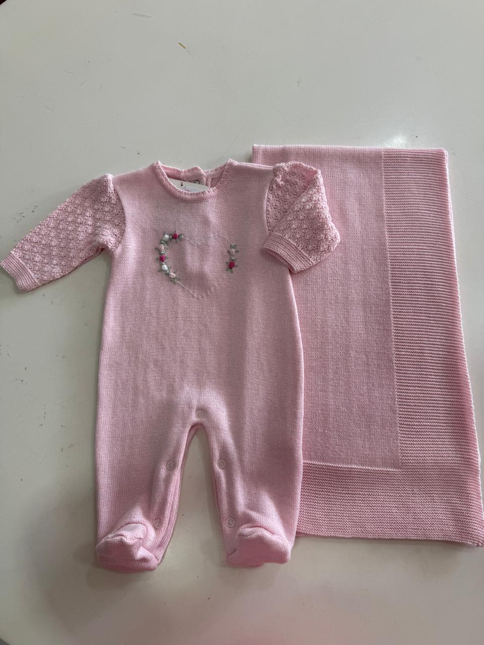 Saída Maternidade Rosa Coração - 2peças